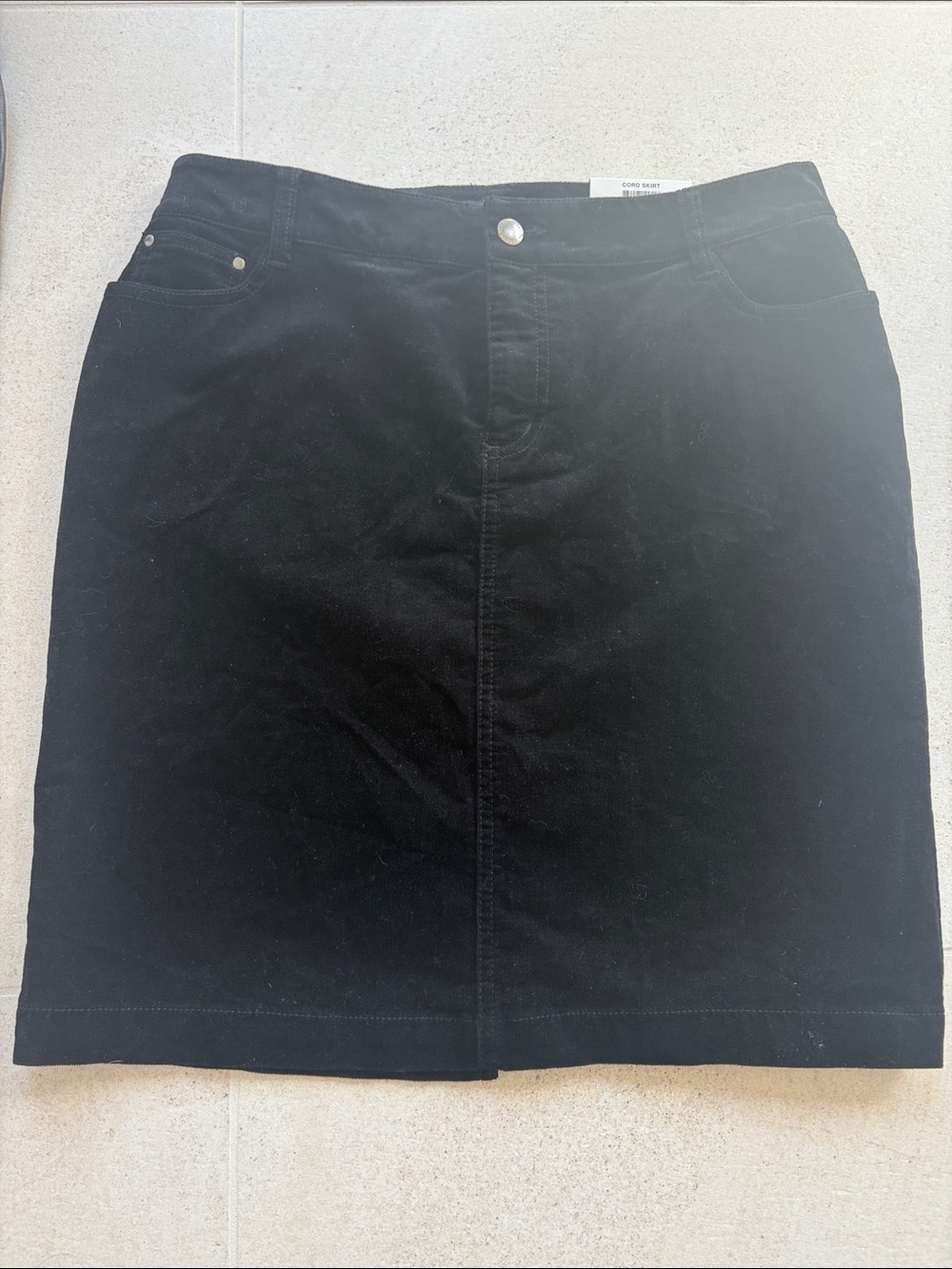 Charter Club Black Midi Corduroy Skirt